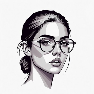 Woman wearing glasses portrait