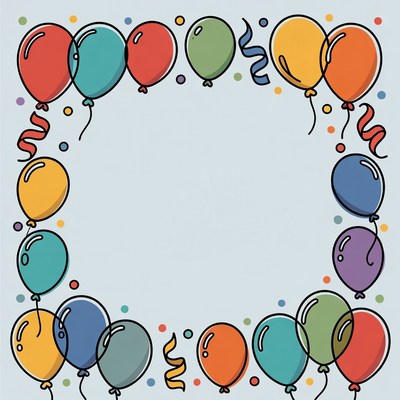 Colorful Balloon Party Frame