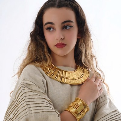 Girl in Egyptian Gold Necklace