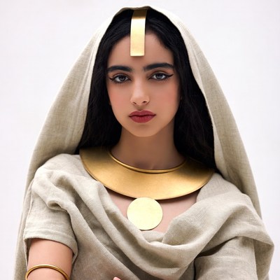 Woman in Egyptian Pharaoh Headdress