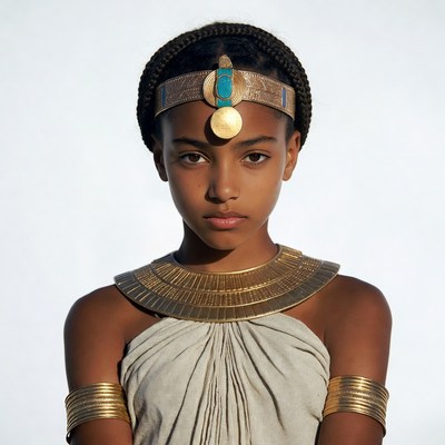 Young Black Girl in Egyptian Headdress