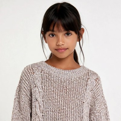 Asian girl in knit sweater