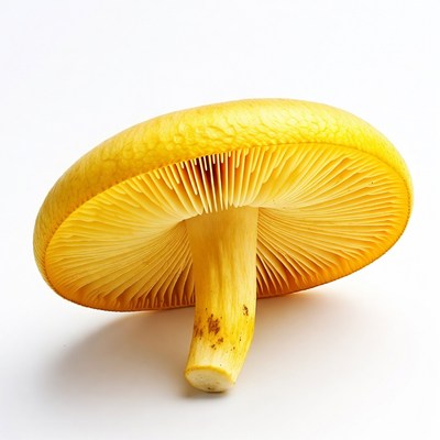 Yellow Mushroom on White Background