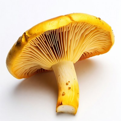 Yellow Mushroom on White Background