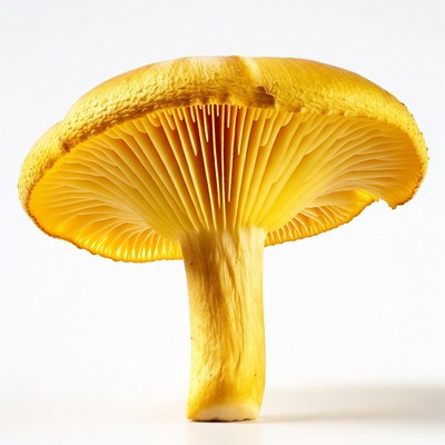 Yellow Chanterelle Mushroom Isolated