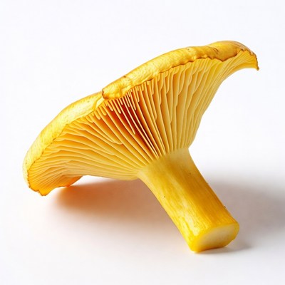 Yellow chanterelle mushroom underside