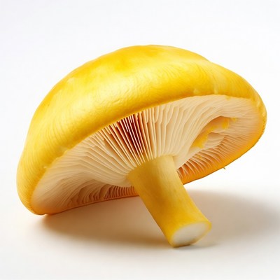 Yellow Mushroom on White Background