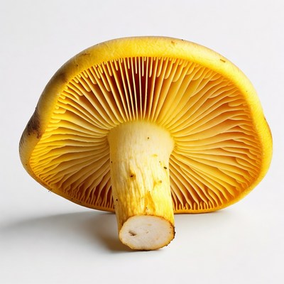 Yellow Mushroom Gills Closeup
