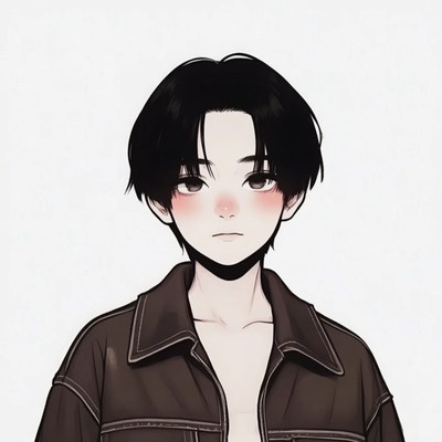 Anime boy in open jacket