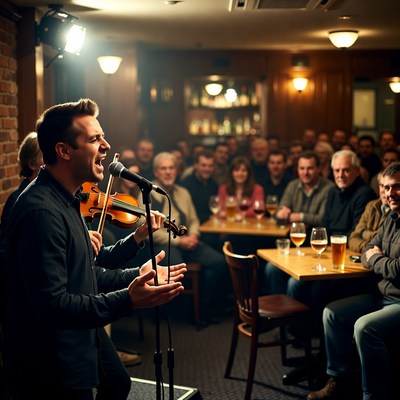 Man playing violin on stage