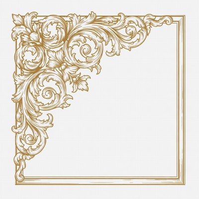 Ornate Golden Floral Frame Corner