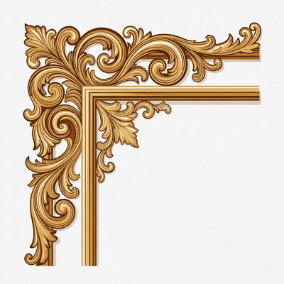 Ornate Golden Corner Border Illustration