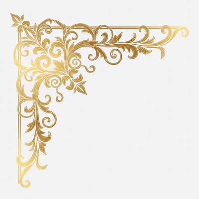 Gold Ornate Corner Border Illustration