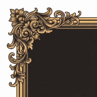 Ornate Golden Floral Frame Corner