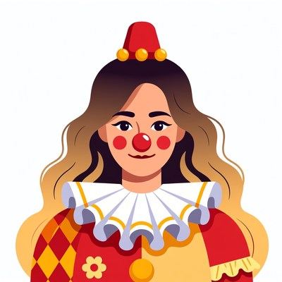 Female Clown with Red Nose