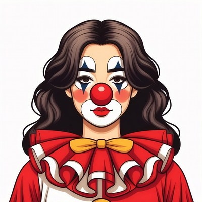 Female Clown with Red Nose