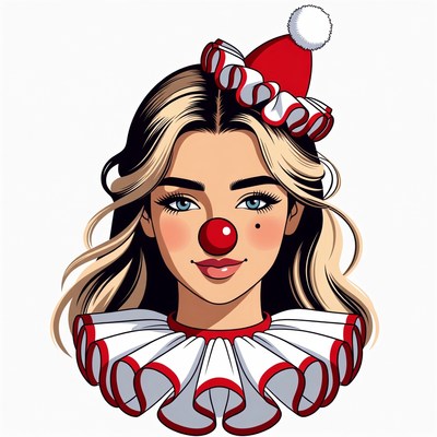 Blonde Female Clown Portrait