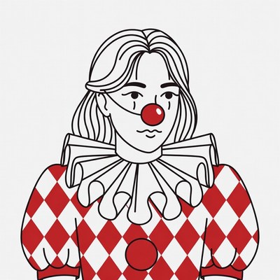 Female Clown with Red Nose