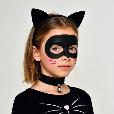 Girl in black cat costume