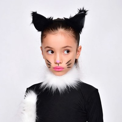 Girl in black cat costume