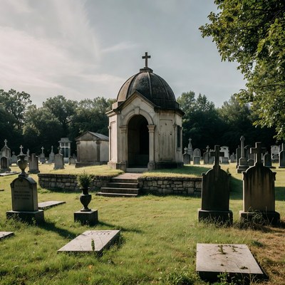 Historic Mausoleum in Cemetery