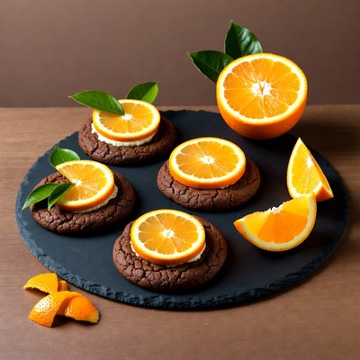 Chocolate Cookies with Orange Slices
