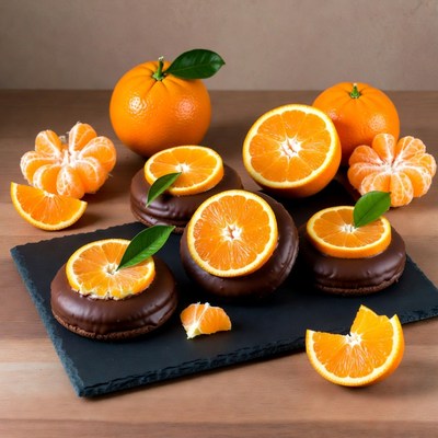 Chocolate Covered Oranges with Fresh Slices
