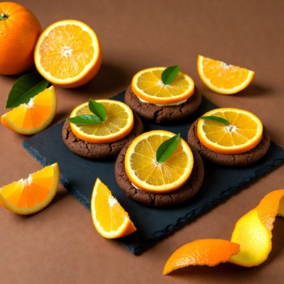 Orange Slices on Chocolate Cookies