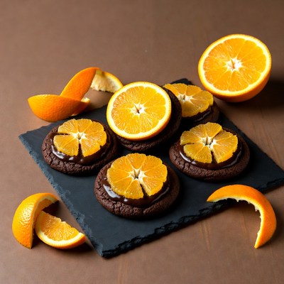 Chocolate Cookies with Orange Slices