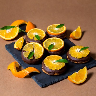 Chocolate Cookies with Orange Slices