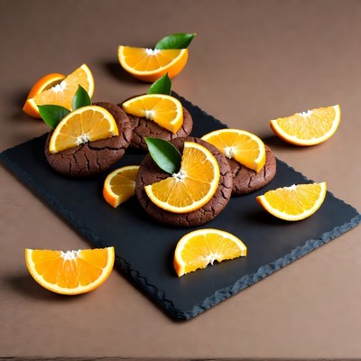 Chocolate Cookies with Orange Slices
