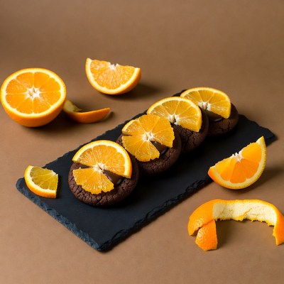 Chocolate Brownies with Orange Slices