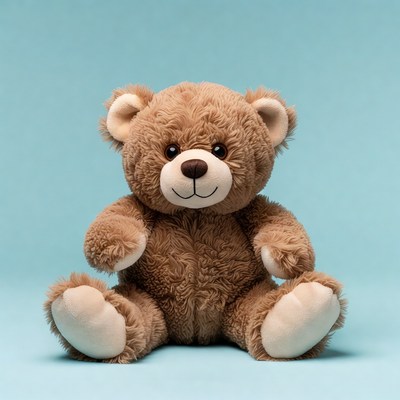 Brown teddy bear sitting