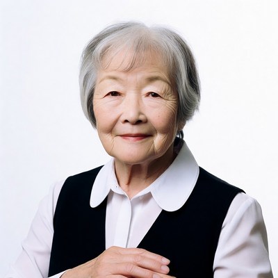 Elderly Asian woman smiling