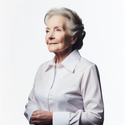 Elderly woman looking up