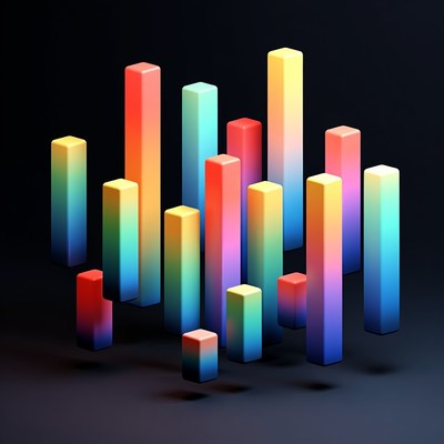 Colorful 3D Gradient Bar Graph