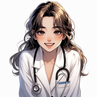 Anime girl in white lab coat