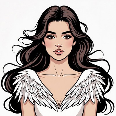 Beautiful woman with angel wings