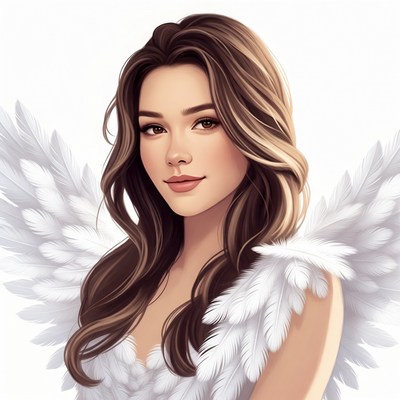 Beautiful woman with angel wings