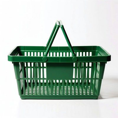 Green shopping basket
