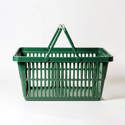 Green Plastic Shopping Basket