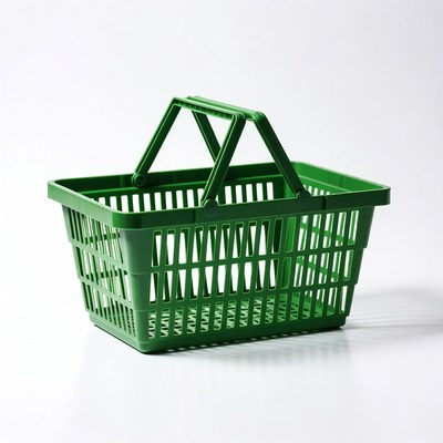 Green Plastic Shopping Basket