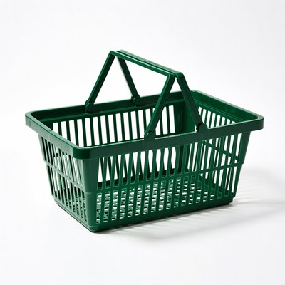 Green Plastic Shopping Basket