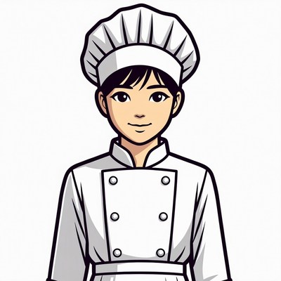 Anime chef boy in uniform