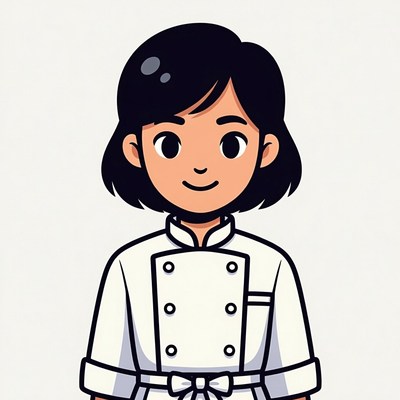 Asian woman chef illustration