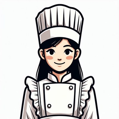 Anime Chef Girl in White Uniform