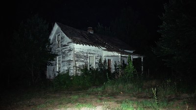 Abandoned White House at Night