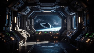 Spaceship Bridge Viewing Saturn