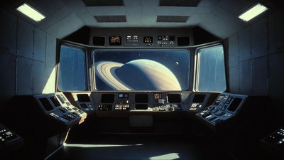 Spaceship Bridge with Saturn View