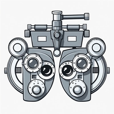 Phoropter Eye Test Machine Illustration